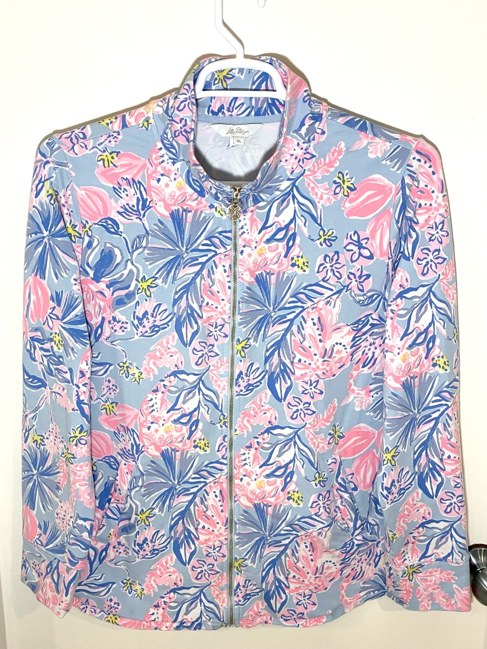 Lilly Pulitzer UPF 50+ Leona Zip-Up Jacket, "Multi Elephant Splash"